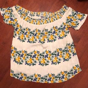 Super cute floral off the shoulder top!